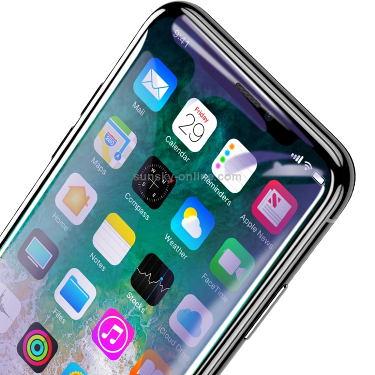 For iPhone X Baseus 0.3mm 9H Hardness 4D Arc Edge Anti Blue-ray Full Screen Tempered Glass Protector For iPhone X Baseus 0.3mm 9H Hardness 4D Arc Edge Anti Blue-ray Full Screen Tempered Glass Protector