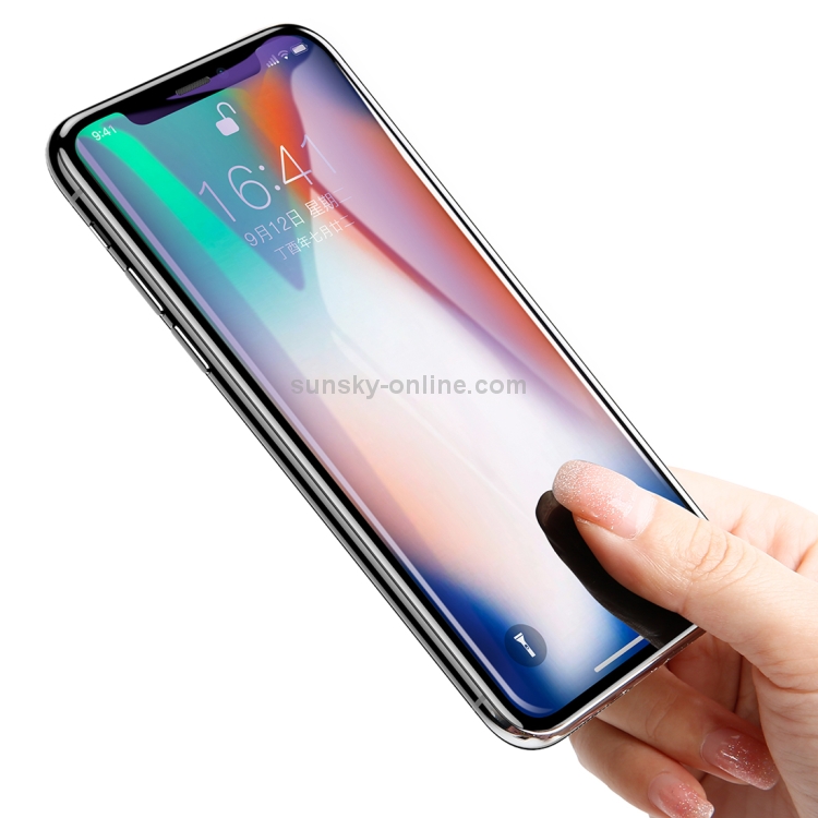 For iPhone X Baseus 0.3mm 9H Hardness 4D Arc Edge Anti Blue-ray Full Screen Tempered Glass Protector For iPhone X Baseus 0.3mm 9H Hardness 4D Arc Edge Anti Blue-ray Full Screen Tempered Glass Protector