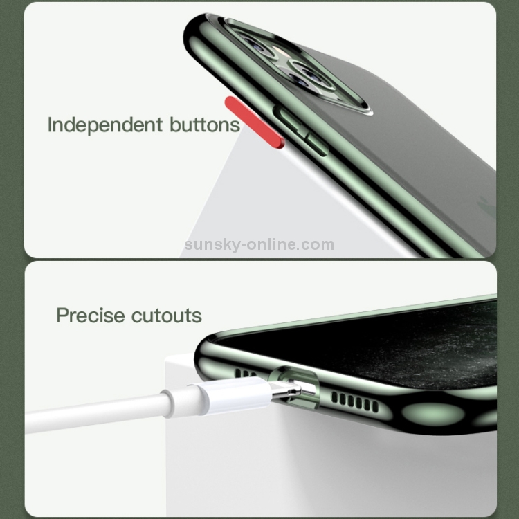 For iPhone 11 Pro TOTUDESIGN Soft Jane Pro Series Shockproof Electroplating TPU Protective Case (Green) For iPhone 11 Pro TOTUDESIGN Soft Jane Pro Series Shockproof Electroplating TPU Protective Case (Green)