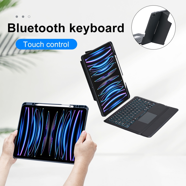 T129-AS For iPad Pro 12.9 2022/2021/2020/2018 Touch Backlight Split Type Bluetooth Keyboard Leather Case T129-AS For iPad Pro 12.9 2022/2021/2020/2018 Touch Backlight Split Type Bluetooth Keyboard Leather Case