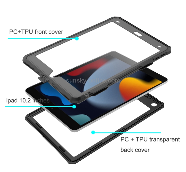 For iPad 10.2 2021 RedPepper Shockproof Waterproof PC + PET + TPU Tablet Protective Case For iPad 10.2 2021 RedPepper Shockproof Waterproof PC + PET + TPU Tablet Protective Case