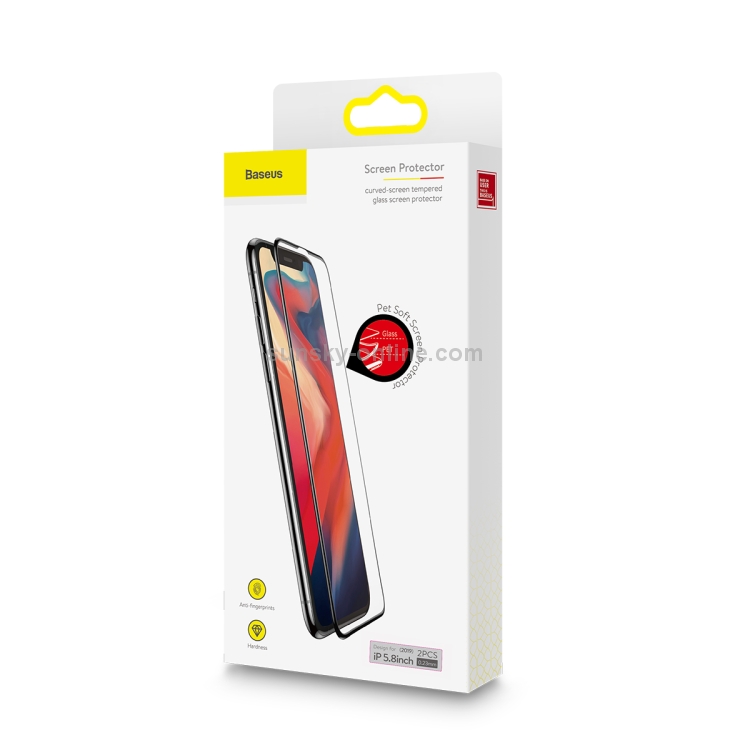 2 PCS Baseus 0.23mm Anti Blue-ray Crack-resistant Edges Curved Full Screen Tempered Glass Film for iPhone 11 Pro Max / XS Max 2 PCS Baseus 0.23mm Anti Blue-ray Crack-resistant Edges Curved Full Screen Tempered Glass Film for iPhone 11 Pro Max / XS Max