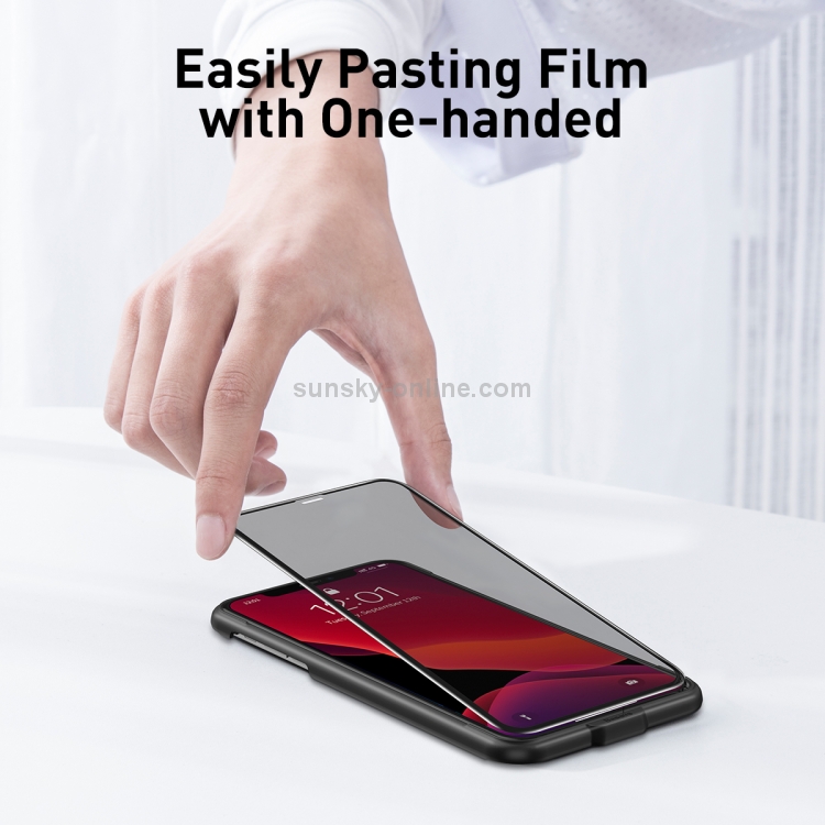 For iPhone 11 / XR 2pcs Baseus 0.23mm Privacy Anti-glare Crack-resistant Edges Curved Full Screen Tempered Glass Film For iPhone 11 / XR 2pcs Baseus 0.23mm Privacy Anti-glare Crack-resistant Edges Curved Full Screen Tempered Glass Film
