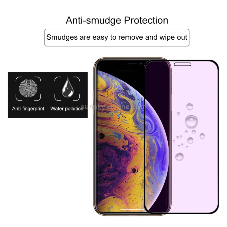 For iPhone 11 Pro Max / XS Max Anti-scratch 9H 10D Full Screen Purple-ray Tempered Glass Film For iPhone 11 Pro Max / XS Max Anti-scratch 9H 10D Full Screen Purple-ray Tempered Glass Film