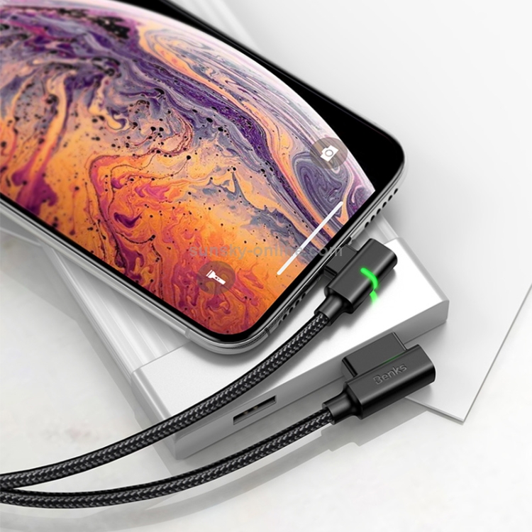 Benks D32 0.5m USB to 8 Pin Injection Bending Fast Charging & Data Cable with Indicator Light Benks D32 0.5m USB to 8 Pin Injection Bending Fast Charging & Data Cable with Indicator Light
