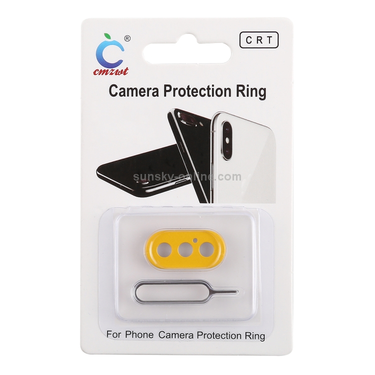 Rear Camera Lens Protection Ring Cover with Tray Eject Tool Needle For iPhone XS Max(Yellow) Rear Camera Lens Protection Ring Cover with Tray Eject Tool Needle For iPhone XS Max(Yellow)