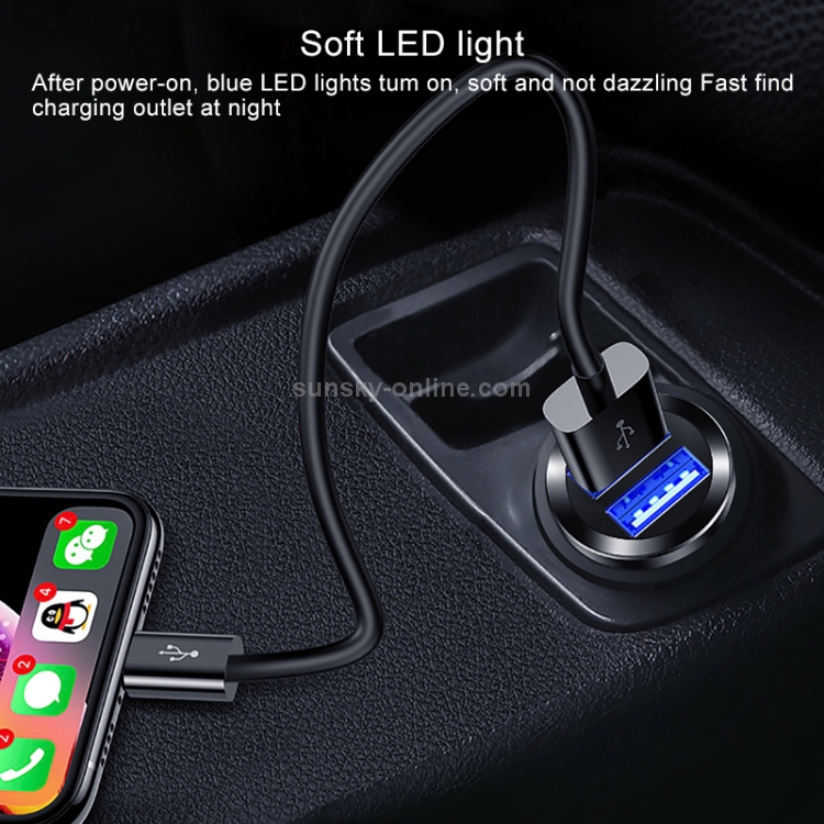 TOTUDESIGN DCCD-017 DV 5V - 2.4A PC Smart Dual USB Car Charger Second Generation(Black) TOTUDESIGN DCCD-017 DV 5V - 2.4A PC Smart Dual USB Car Charger Second Generation(Black)