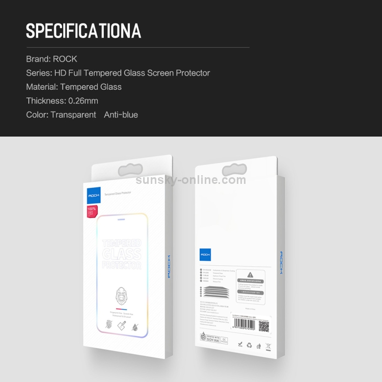 For iPhone 11 / XR ROCK 0.26mm 9H 6D Curved Surface Anti Blue-ray HD Full Screen Tempered Glass Film For iPhone 11 / XR ROCK 0.26mm 9H 6D Curved Surface Anti Blue-ray HD Full Screen Tempered Glass Film