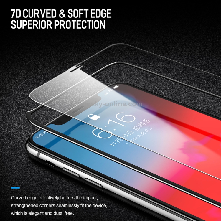 For iPhone 11 / XR ROCK 0.23mm Soft Edge 7D Curved Surface Anti Blue-ray Full Screen Tempered Glass Film For iPhone 11 / XR ROCK 0.23mm Soft Edge 7D Curved Surface Anti Blue-ray Full Screen Tempered Glass Film