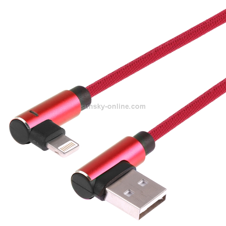 2m USB to 8 Pin Double Elbow Data Sync Charging Cable (Red) 2m USB to 8 Pin Double Elbow Data Sync Charging Cable (Red)