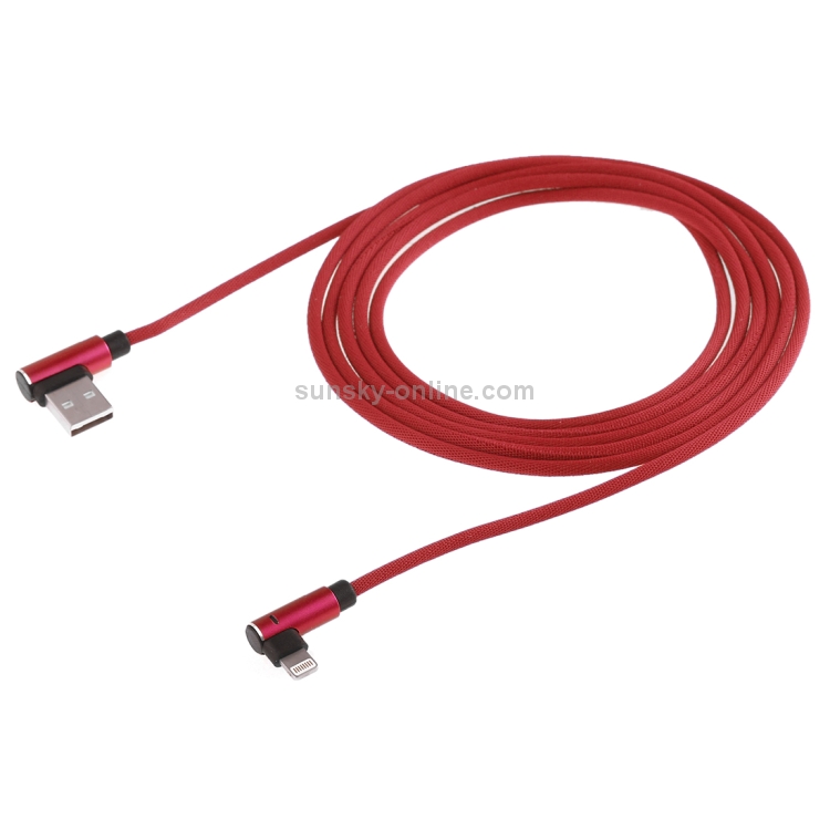 2m USB to 8 Pin Double Elbow Data Sync Charging Cable (Red) 2m USB to 8 Pin Double Elbow Data Sync Charging Cable (Red)