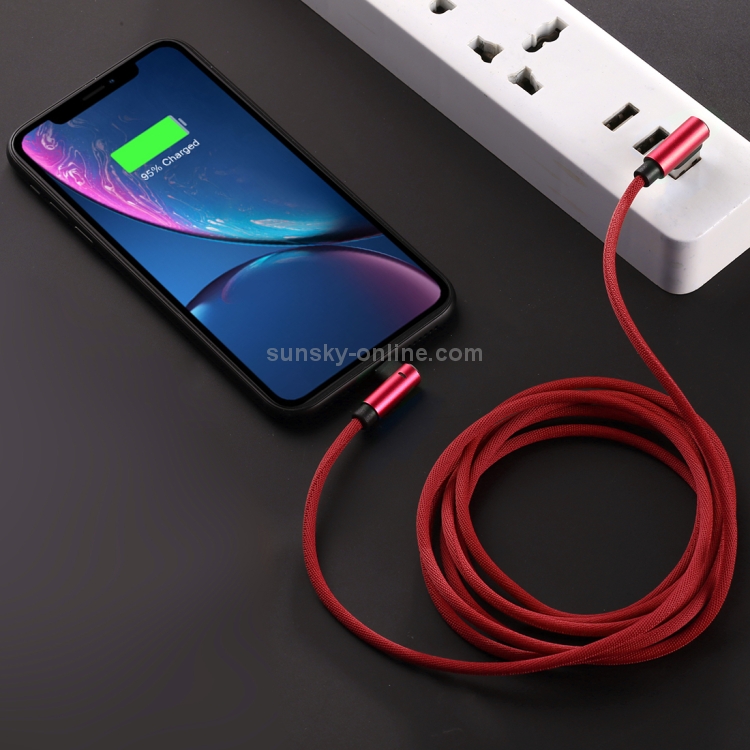 2m USB to 8 Pin Double Elbow Data Sync Charging Cable (Red) 2m USB to 8 Pin Double Elbow Data Sync Charging Cable (Red)
