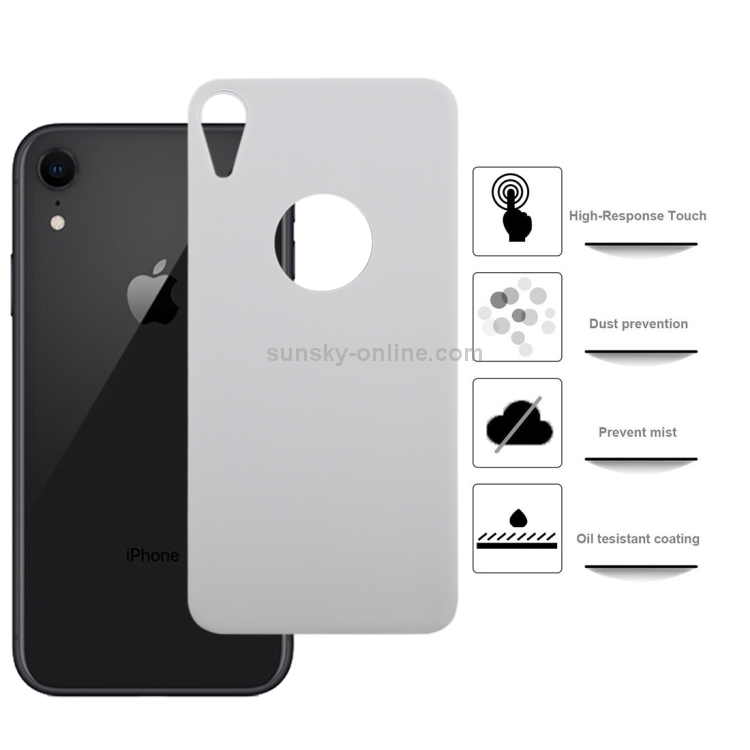 For iPhone XR 9H 3D Full Coverage Tempered Glass Back Screen Film (White)