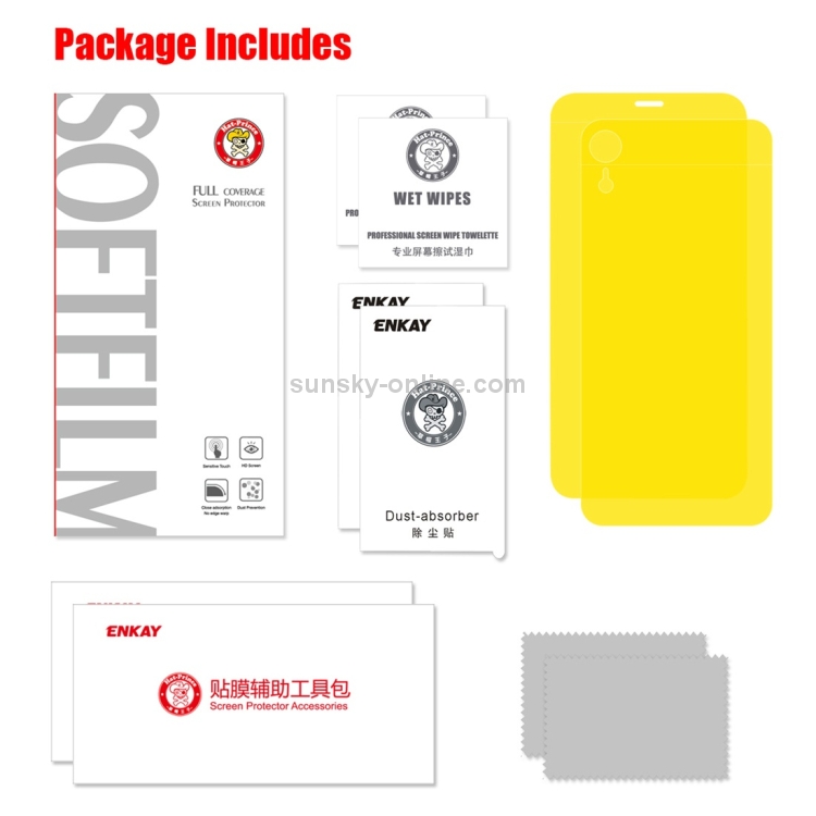 ENKAY Hat-Prince 3D Explosion-proof Hydrogel Film Front + Back Full Screen Protector for iPhone XR ENKAY Hat-Prince 3D Explosion-proof Hydrogel Film Front + Back Full Screen Protector for iPhone XR