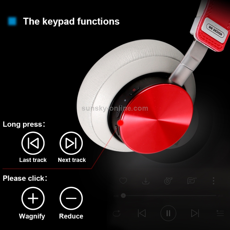 WK BH800 Bluetooth 4.1 Foldable Wireless Bluetooth Headset, Support Call (Red) WK BH800 Bluetooth 4.1 Foldable Wireless Bluetooth Headset, Support Call (Red)