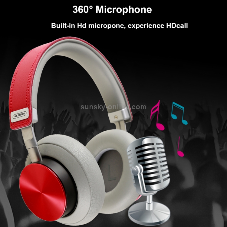 WK BH800 Bluetooth 4.1 Foldable Wireless Bluetooth Headset, Support Call (Red) WK BH800 Bluetooth 4.1 Foldable Wireless Bluetooth Headset, Support Call (Red)