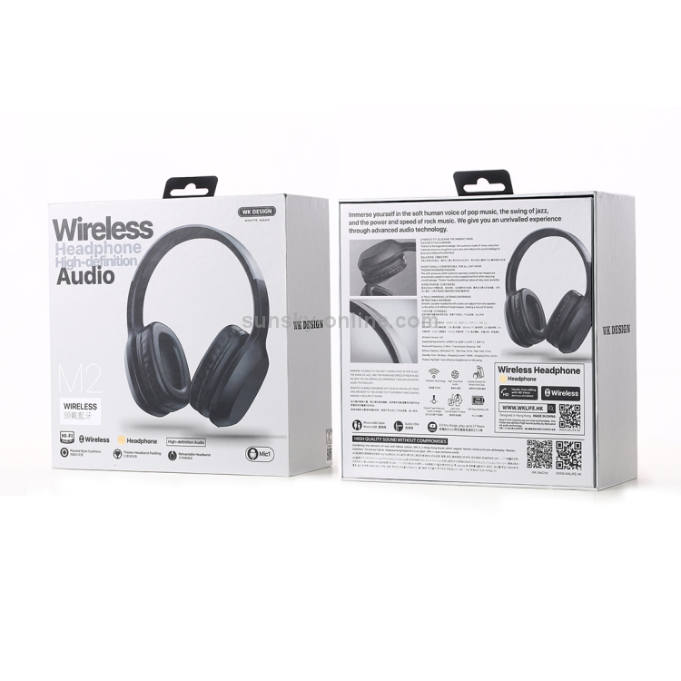 WK M2 Bluetooth 5.0 Wireless Bluetooth Headset with 3.5mm AUX Jack, Support Call (White) WK M2 Bluetooth 5.0 Wireless Bluetooth Headset with 3.5mm AUX Jack, Support Call (White)
