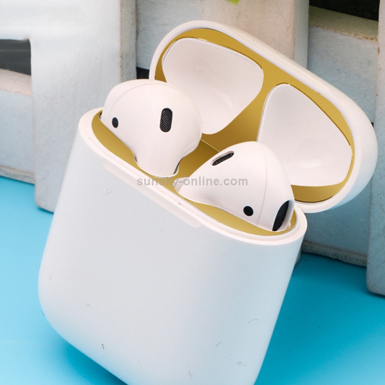 Metal Dustproof Sticker for Apple AirPods 2(Gold) Metal Dustproof Sticker for Apple AirPods 2(Gold)