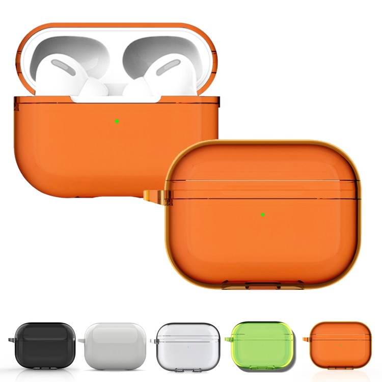 For Airpodspro3 Simple Fluorescent Solid Color Earphone Protective  Sleeve(Transparent)