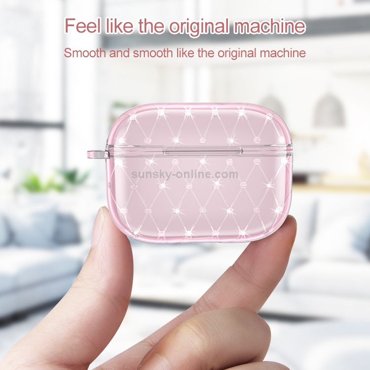 For AirPods Pro TPU Diamond Wireless Earphone Protective Case (Transparent) For AirPods Pro TPU Diamond Wireless Earphone Protective Case (Transparent)