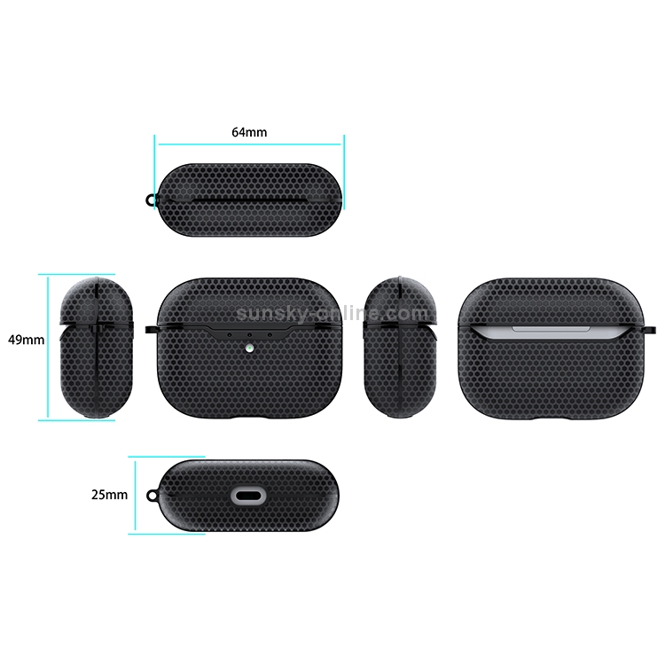 For AirPods Pro TPU Football Texture Wireless Earphone Protective Case (Black) For AirPods Pro TPU Football Texture Wireless Earphone Protective Case (Black)