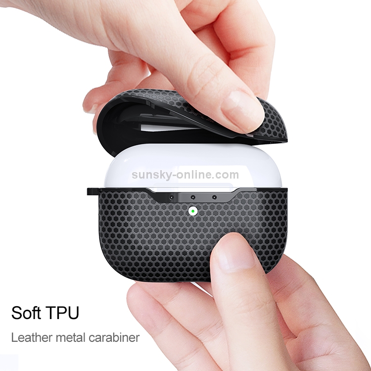 For AirPods Pro TPU Football Texture Wireless Earphone Protective Case (Black) For AirPods Pro TPU Football Texture Wireless Earphone Protective Case (Black)
