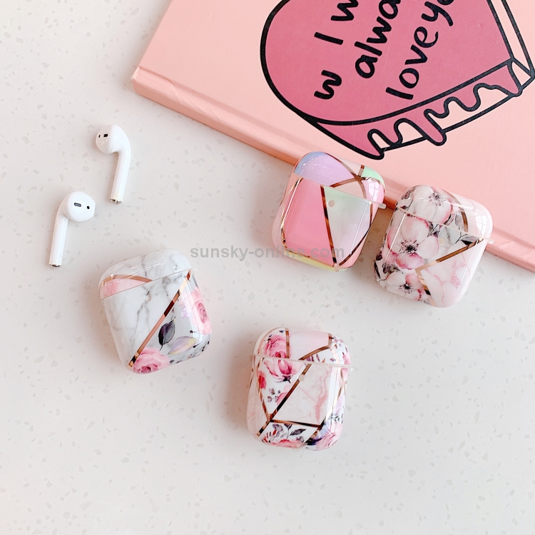Electroplating Painted Shockproof TPU Protective Case For Apple AirPods 1/2 (Pink + White) Electroplating Painted Shockproof TPU Protective Case For Apple AirPods 1/2 (Pink + White)