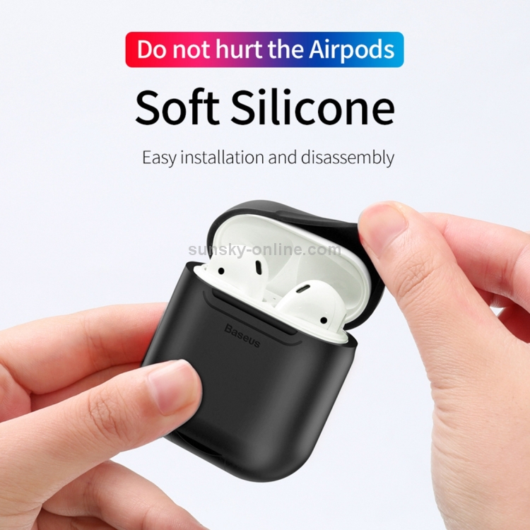 Baseus WIAPPOD-01 Anti-dust Wireless Charger Silicone Protective Case for for Apple AirPods 1 / 2(Black) Baseus WIAPPOD-01 Anti-dust Wireless Charger Silicone Protective Case for for Apple AirPods 1 / 2(Black)
