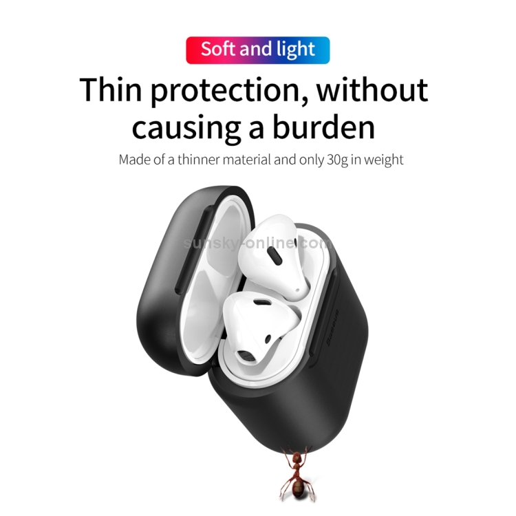 Baseus WIAPPOD-01 Anti-dust Wireless Charger Silicone Protective Case for for Apple AirPods 1 / 2(Black) Baseus WIAPPOD-01 Anti-dust Wireless Charger Silicone Protective Case for for Apple AirPods 1 / 2(Black)