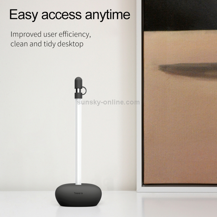 Baseus ACBZ-AP01 Silicone Holder with Cap for Apple Pencil(Black) Baseus ACBZ-AP01 Silicone Holder with Cap for Apple Pencil(Black)