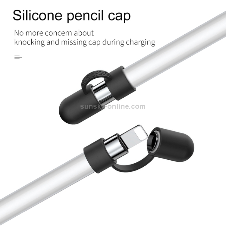 Baseus ACBZ-AP01 Silicone Holder with Cap for Apple Pencil(Black) Baseus ACBZ-AP01 Silicone Holder with Cap for Apple Pencil(Black)