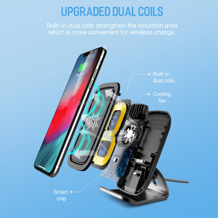 ROCK W17 Wireless Charger Stand with Cooling Fan ROCK W17 Wireless Charger Stand with Cooling Fan