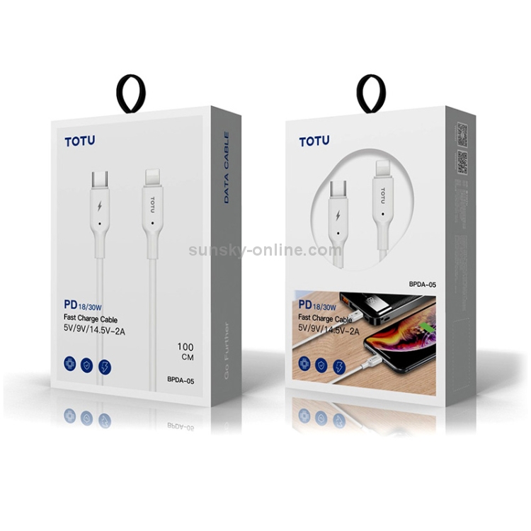 TOTUDESIGN BPDA-05 Jane Series Type-C / USB-C to 8 Pin PD Fast Charging Data Cable, Length: 100cm(Black) TOTUDESIGN BPDA-05 Jane Series Type-C / USB-C to 8 Pin PD Fast Charging Data Cable, Length: 100cm(Black)