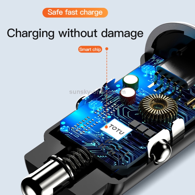 TOTUDESIGN DCCQ-04 Elite Series Dual USB QC 4.0 Car Charger (Black) TOTUDESIGN DCCQ-04 Elite Series Dual USB QC 4.0 Car Charger (Black)