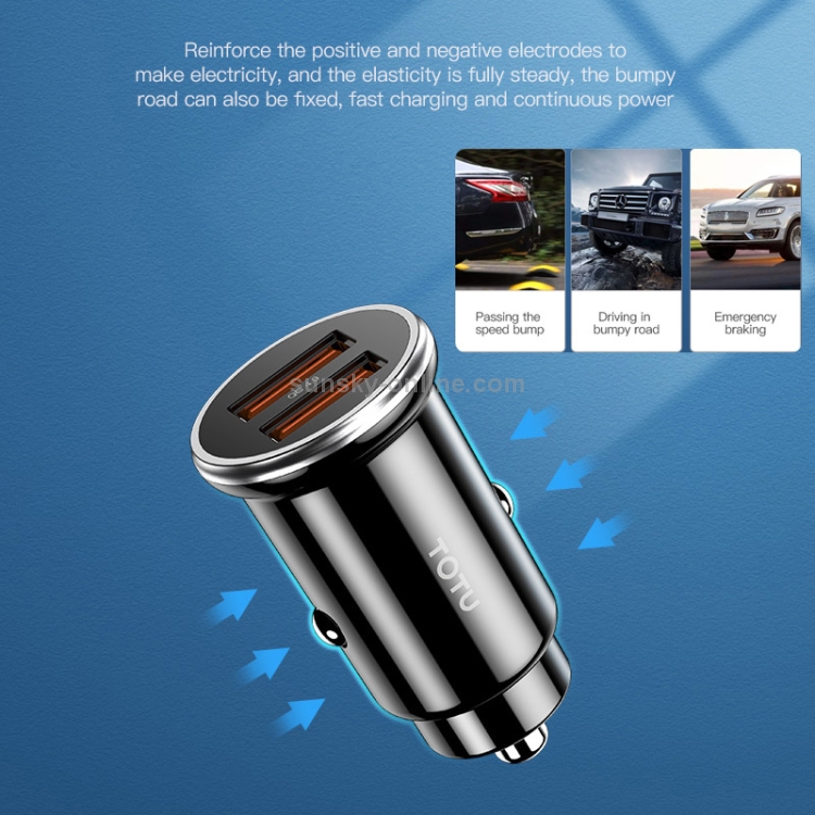 TOTUDESIGN DCCQ-04 Elite Series Dual USB QC 4.0 Car Charger (Black) TOTUDESIGN DCCQ-04 Elite Series Dual USB QC 4.0 Car Charger (Black)