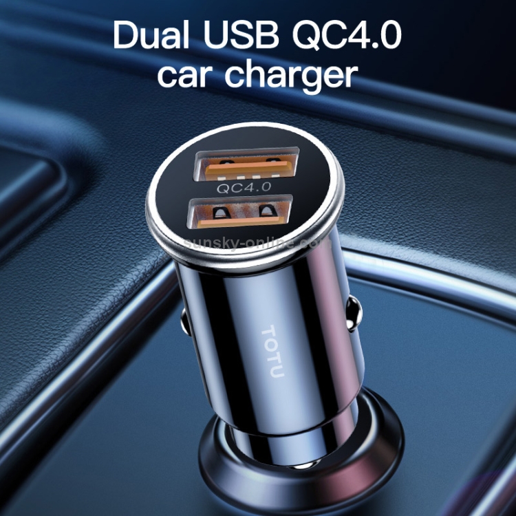 TOTUDESIGN DCCQ-04 Elite Series Dual USB QC 4.0 Car Charger (Black) TOTUDESIGN DCCQ-04 Elite Series Dual USB QC 4.0 Car Charger (Black)