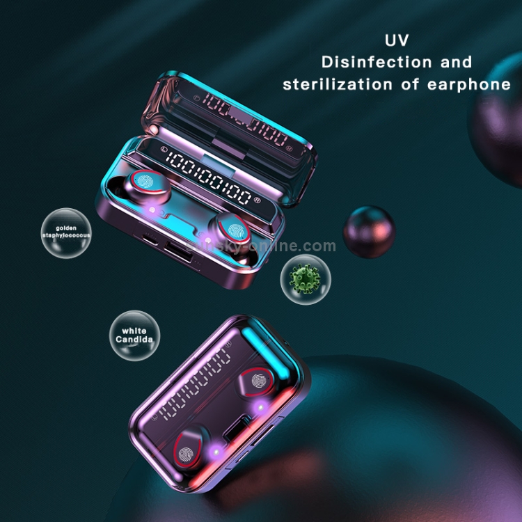 F9-3 Noise Cancelling Digital Display Bluetooth Earphone with UV Sterilization Charging Box(Black) F9-3 Noise Cancelling Digital Display Bluetooth Earphone with UV Sterilization Charging Box(Black)
