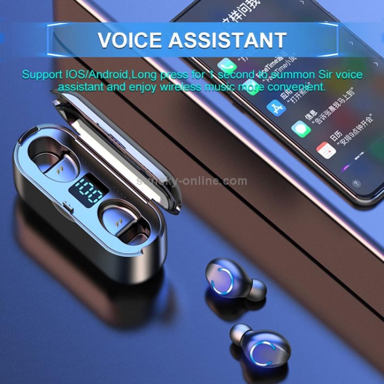 F9-8 TWS CVC8.0 Noise Cancelling Touch Mini Bluetooth Earphone with Charging Box, Support Three-screen LED Power Display & Mobile Phone Holder & Call & Voice Assistant(Black) F9-8 TWS CVC8.0 Noise Cancelling Touch Mini Bluetooth Earphone with Charging Box, Support Three-screen LED Power Display & Mobile Phone Holder & Call & Voice Assistant(Black)