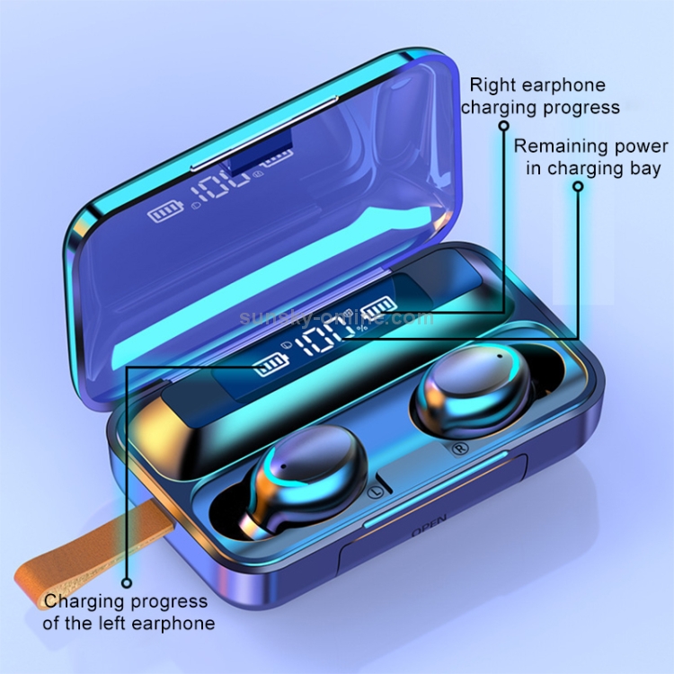 F9-5C Jerry Solution Touch Bluetooth Earphone with Magnetic Charging Box, Support Three-screen LED Power Display & Power Bank & Call & Siri & Hand Strap (Black) F9-5C Jerry Solution Touch Bluetooth Earphone with Magnetic Charging Box, Support Three-screen LED Power Display & Power Bank & Call & Siri & Hand Strap (Black)