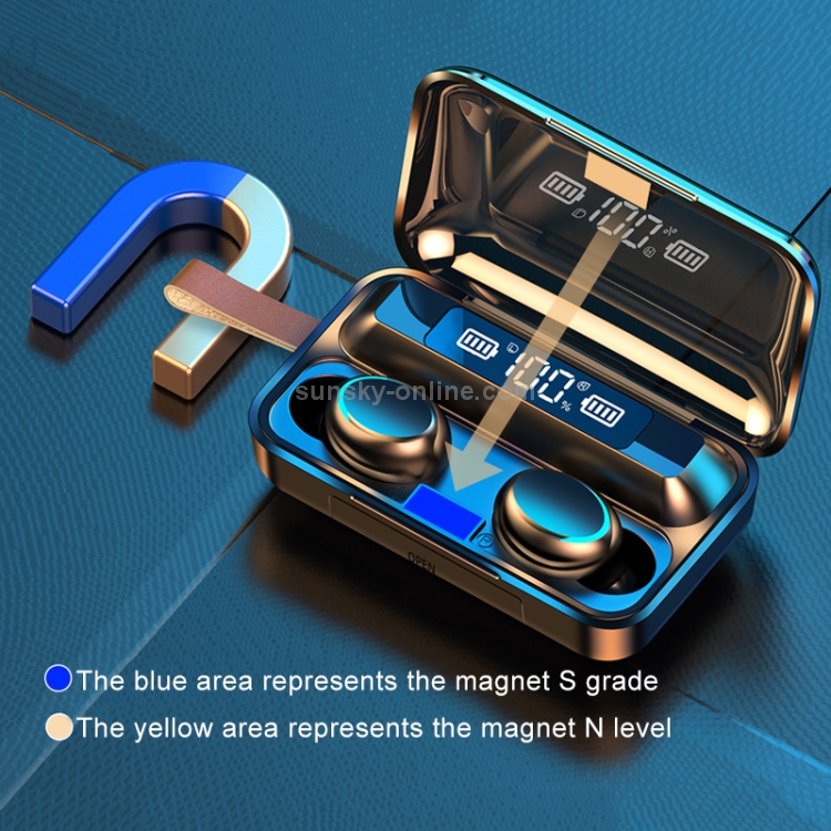 F9-5C Jerry Solution Touch Bluetooth Earphone with Magnetic Charging Box, Support Three-screen LED Power Display & Power Bank & Call & Siri & Hand Strap (Black) F9-5C Jerry Solution Touch Bluetooth Earphone with Magnetic Charging Box, Support Three-screen LED Power Display & Power Bank & Call & Siri & Hand Strap (Black)