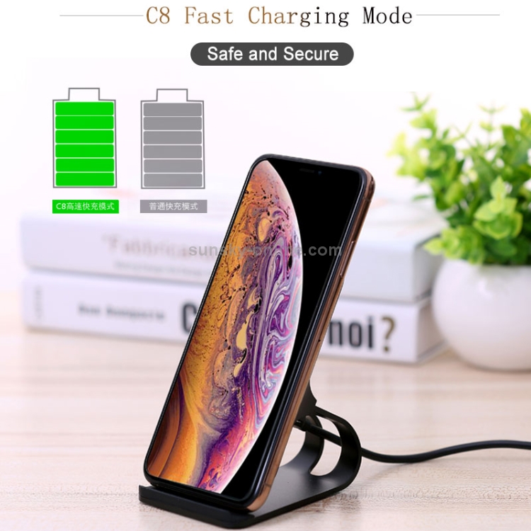 HQ-W8 10W Aluminum Alloy Qi Standard Wireless Mobile Phone Charging Stand Charger HQ-W8 10W Aluminum Alloy Qi Standard Wireless Mobile Phone Charging Stand Charger