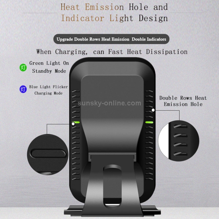 HQ-W8 10W Aluminum Alloy Qi Standard Wireless Mobile Phone Charging Stand Charger HQ-W8 10W Aluminum Alloy Qi Standard Wireless Mobile Phone Charging Stand Charger