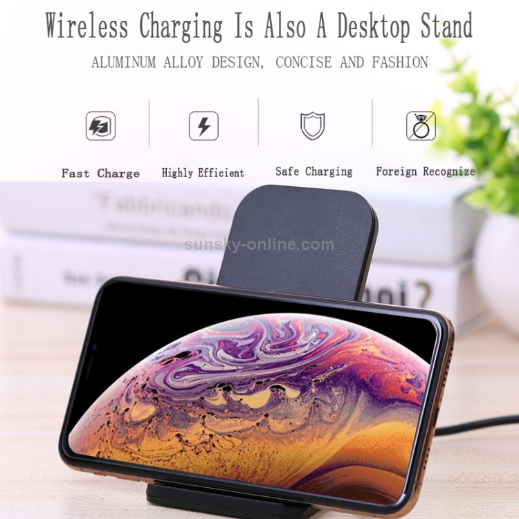 HQ-W8 10W Aluminum Alloy Qi Standard Wireless Mobile Phone Charging Stand Charger HQ-W8 10W Aluminum Alloy Qi Standard Wireless Mobile Phone Charging Stand Charger