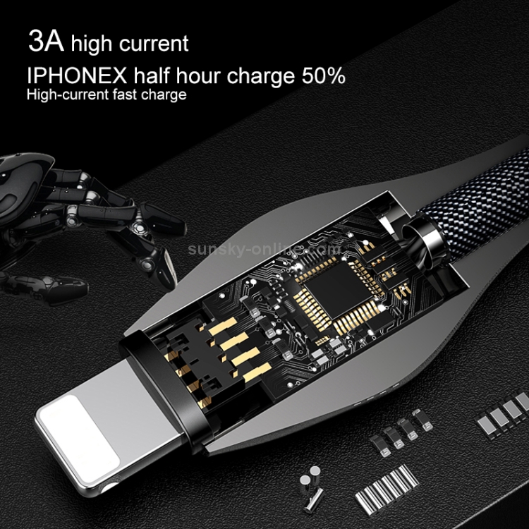 Benks 0.25m 3A USB to 8 Pin Magic Snake Fast Charging & Data Cable Benks 0.25m 3A USB to 8 Pin Magic Snake Fast Charging & Data Cable