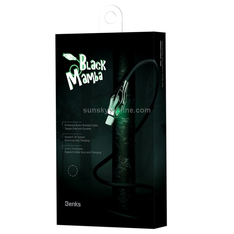 Benks 1.2m 3A USB to 8 Pin Magic Snake Fast Charging & Data Cable Benks 1.2m 3A USB to 8 Pin Magic Snake Fast Charging & Data Cable