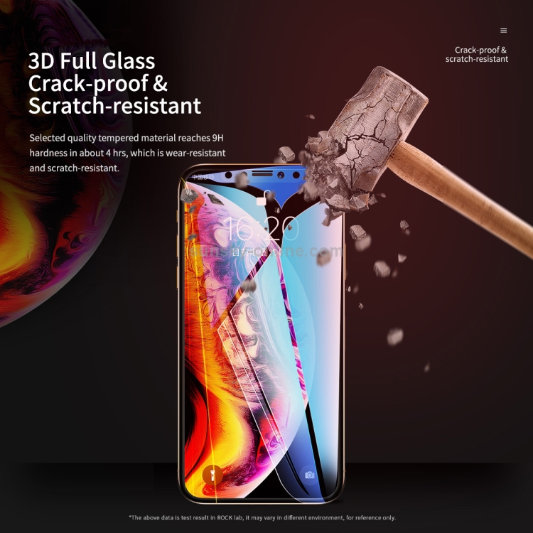 For iPhone X / XS ROCK 9H 0.3mm HD Curved Anti-glare Full Screen Tempered Glass Film (Black) For iPhone X / XS ROCK 9H 0.3mm HD Curved Anti-glare Full Screen Tempered Glass Film (Black)