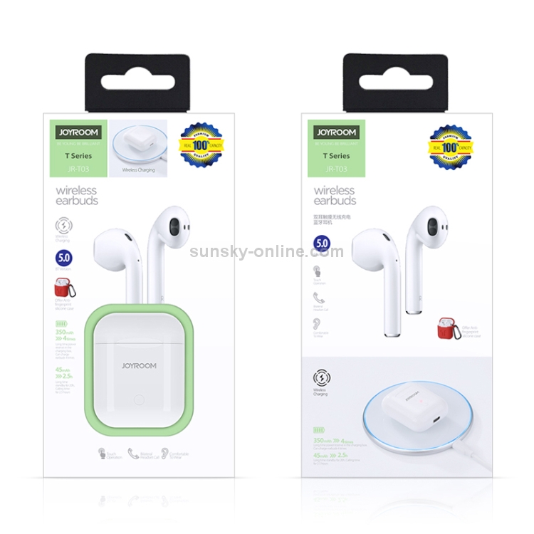 JOYROOM JR-T03 TWS Bluetooth 5.0 Headset with Wireless Charging Box JOYROOM JR-T03 TWS Bluetooth 5.0 Headset with Wireless Charging Box