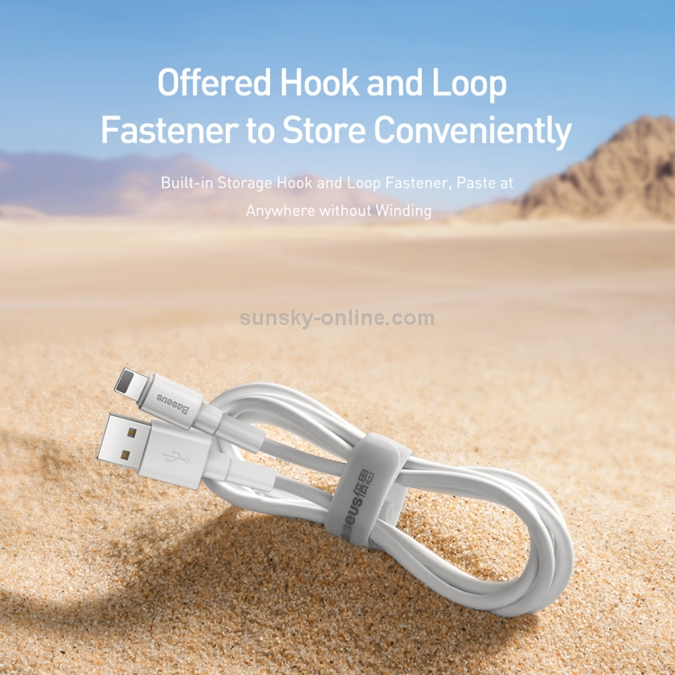 Baseus 2.4A 8 Pin Mini White Charging Cable, Length: 1m (White) Baseus 2.4A 8 Pin Mini White Charging Cable, Length: 1m (White)