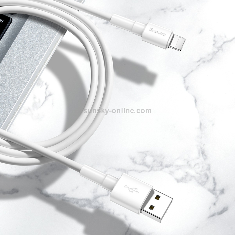 Baseus 2.4A 8 Pin Mini White Charging Cable, Length: 1m (White) Baseus 2.4A 8 Pin Mini White Charging Cable, Length: 1m (White)