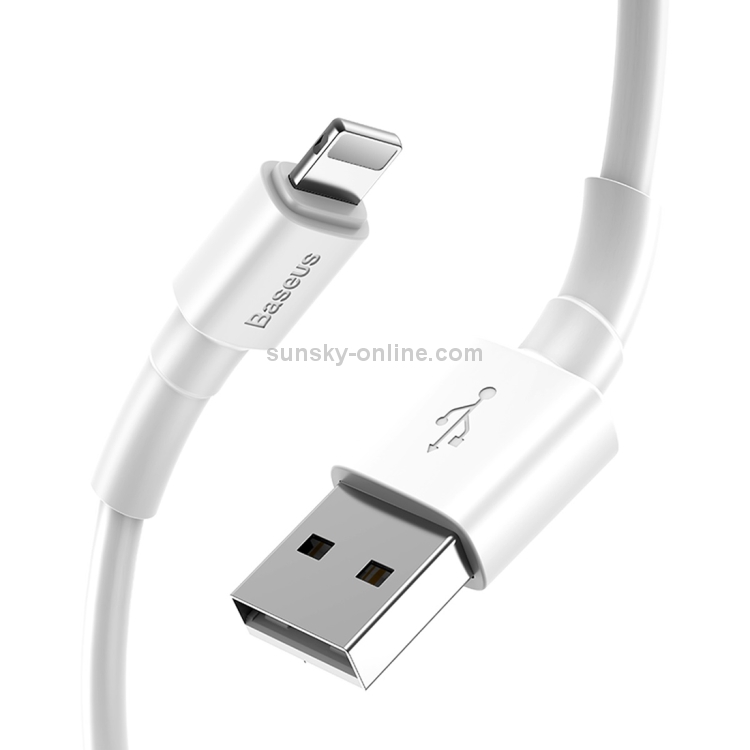 Baseus 2.4A 8 Pin Mini White Charging Cable, Length: 1m (White) Baseus 2.4A 8 Pin Mini White Charging Cable, Length: 1m (White)